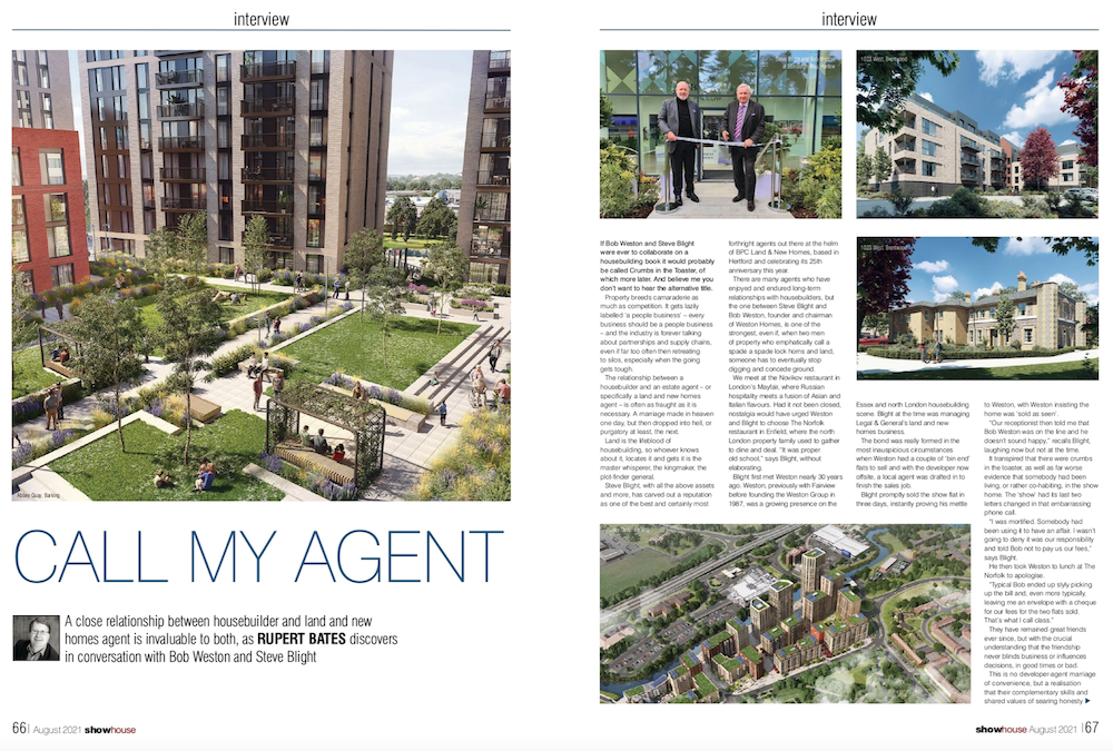 Call my agent! Bob Weston & Steve Blight feature in this months Showhouse magazine image